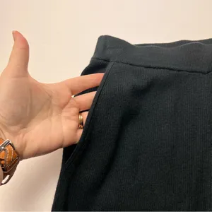 Favorite Daughter Cotton Cashmere Blend Ribbed‎ Pants Women Size XS Black Flare thumbnail 9