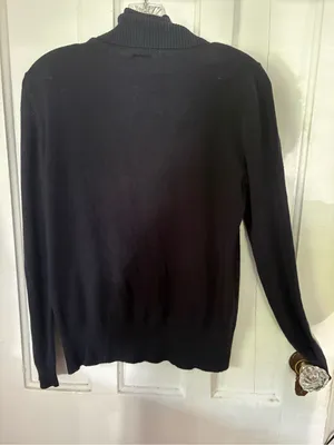 Ann Taylor Navy Ribbed Turtleneck Sweater thumbnail 5