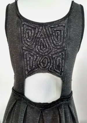 Free People Black Boho Beaded Mini Dress thumbnail 2