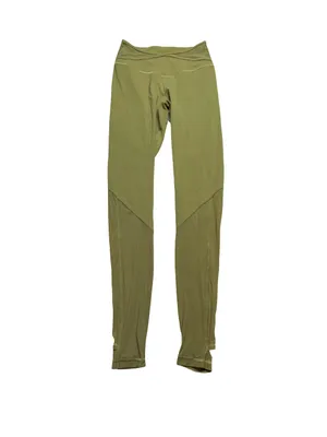 ✨ Lululemon Nulu Crisscross Mesh‎ Stirrup Tight Olive Green Leggings Sz 6 ✨ thumbnail 3