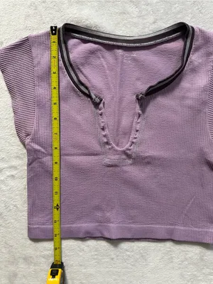 Out From Under Go For Gold Seamless Top Purple Size M/L Urban Outfitters Ribbed thumbnail 6