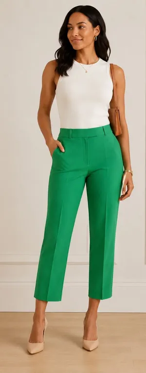 J.Crew Kelsey Pants Size 8 Bright Green Cropped Straight Leg NWT thumbnail 1