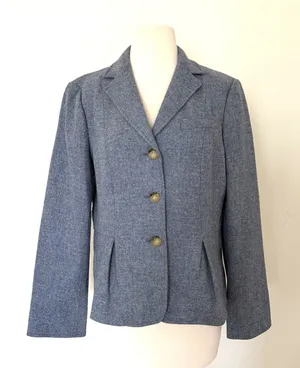 Talbots Blue Wool The Grace Fit Classic Ladies Jacket Coat Lined Office Siren 12 thumbnail 1
