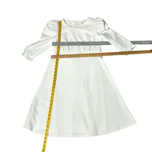 CALVIN KLEIN White Dress Puff Sleeve High Waist Lined Scuba Crepe Size 8 thumbnail 6