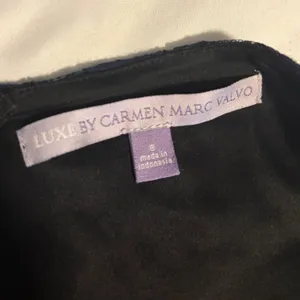 Luxe by Carmen Marc Valvo Navy‎ Blue Floral Lace V-Neck Fit Flare Dress Womens 8 thumbnail 3