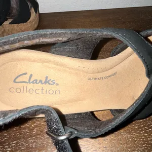 Clarks Collection Self-Attached Sling Back Cork Platform Wedge Sandal Shoes Size 7 thumbnail 7