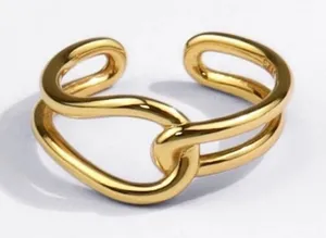Minimalist Knot‎ Ring | 14k Yellow Gold Plated Sterling Silver thumbnail 1