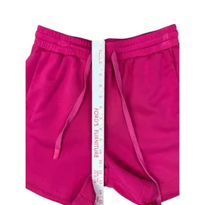 Pink Half Zip Sleeveless Cropped Sweatshirt & High Waisted Shorts Set Size Small thumbnail 8
