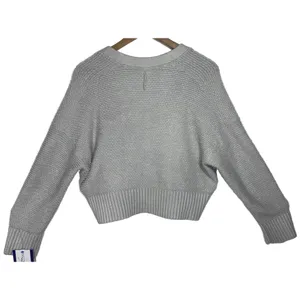 Abercrombie & Fitch Gray Knit Long Sleeve Cropped Cardigan Sweater Top Size M thumbnail 2