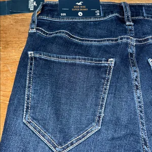 Hollister Dark Blue High Rise Super SkinnyJeans Distressed Size 00R 23W thumbnail 7