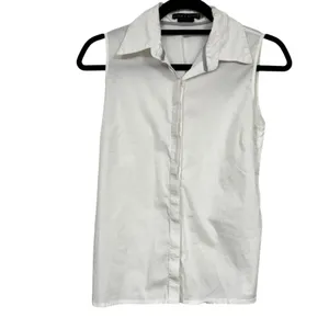 Alice & Olivia White Button Down Sleeveless Blouse Womens XS Preppy Classic Top thumbnail 2