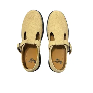 New! Dr Martens T-Bar Hazy Yellow Long Napped Suede Mary Janes - W 11 / M 10 thumbnail 4
