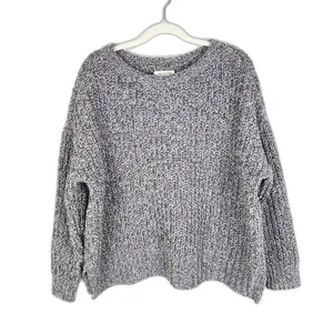 American Eagle Grey Chunky Cable Knit Cropped Sweater - Size S (Oversized Fit) thumbnail 3