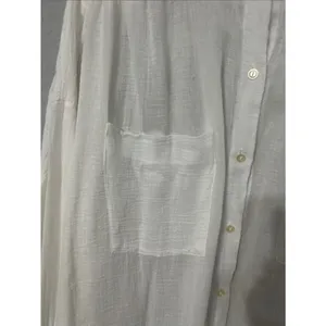 Dotti White Lightweight Button-Front Midi Dress/Shirt Size M Oversized Cotton thumbnail 4