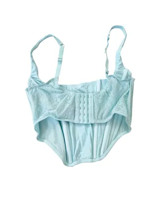 NWT Urban Outfitters Out From Under Lovestruck Lace Corset Top in Sky XL thumbnail 6