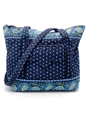 Vera Bradley Seaport Navy Villager Scalloped Tote Bag Floral Vintage 2002 Y2K thumbnail 11