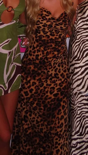 Amazon Leopard print maxi cowlick dress satin thumbnail 4