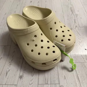 Crocs Siren Clog Platform‎ Heel Bone Beige Women Size US 12 Slip On NEW NWT thumbnail 11