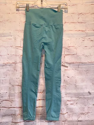 Free people movement Good Karma Teal High-Waist Active Leggings perforated Xs thumbnail 5