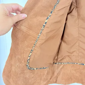 Chicos Brown Genuine Suede Vest Sz 2/L Boho Coastal Cowgirl Y2K Pleated Western thumbnail 7