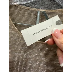 Anthropologie Top Women XL Gold Twisted Knot Metallic‎ Long Sleeve Shimmer Sable thumbnail 6