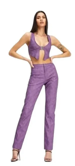 I.AM.GIA Saros Straight Leg Purple Faux Leather Pants NWT S thumbnail 1