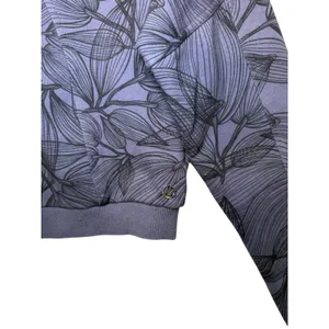 Buff Bunny Collection Cropped Zip Up Hoodie Charcoal Leaf Print Athleisure‎ M thumbnail 8