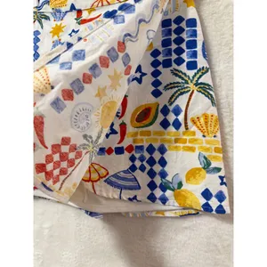 Midnight Sky Tropical Beach Print 2 Piece Set Skirt and Crop Top Small White thumbnail 3