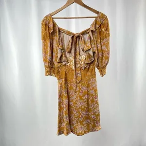 NEW Free People Lucie‎ Mini Dress in Brown Multi Size 8 thumbnail 5