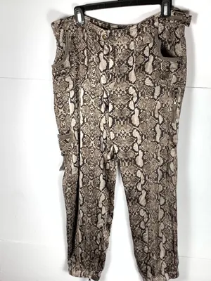 Marrakech Silky Jogger Pants 31 Snakeskin Print Lightweight Relaxed thumbnail 5
