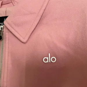 Alo Yoga Cropped Fan Favorite Full Zip Jacket Vintage Pink M thumbnail 4