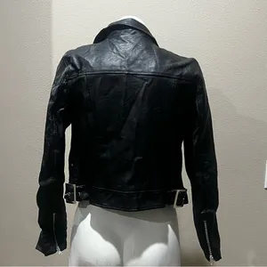 Love tree black faux leather jacket thumbnail 4