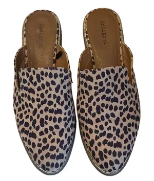 Indigo rd. Women Leopard‎ Print Pointed Toe Mule Loafers Tan Black Size 8M thumbnail 1