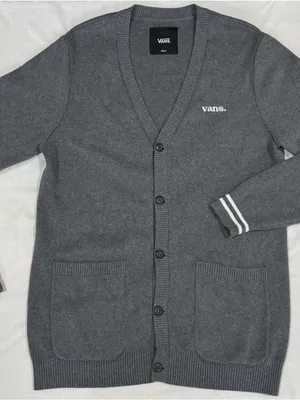Vans Cardigan Unisex Sz Small Dark Gray Button Down thumbnail 1