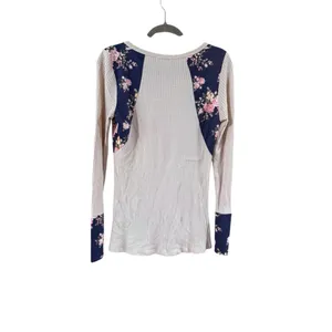 Women's P.S. Kate Long Sleeve Tee M Beige Navy Floral thumbnail 2