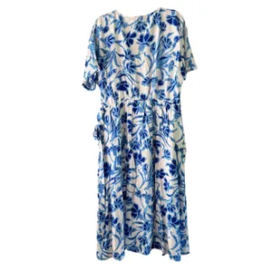 Seta T Floral Maxi Dress V Neck‎ Short Sleeve Casual Summer Dress XL thumbnail 7