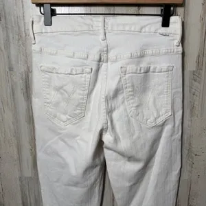 Mother High Waisted Looker Ankle Fray Whipping The Cream Skinny Jeans Womens 28‎ thumbnail 2