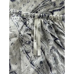 Anthropologie Suspender SKIRT ONLY Large Blue White‎ floral paisley Resort Beach thumbnail 4