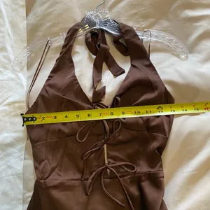 NEW Windsor Laced Up Luxe Satin Halter Mini Dress thumbnail 8