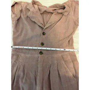 Free People Linen Blend Utility Jumpsuit Mauve Pink XS thumbnail 5
