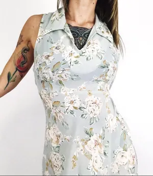 Vintage 90’s Sleeveless Botanical Maxi Dress | Size M thumbnail 1