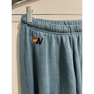 Aviator Nation S 5 Stripe Jogger Sweatpants in Blue thumbnail 3