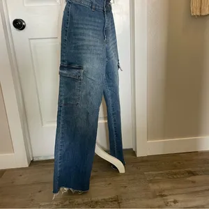 Oat High Rise Cargo Blue Jeans thumbnail 2