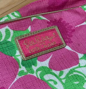 Lilly Pulitzer For Estée Lauder Cosmetic Bag Pink Green Floral Travel Case thumbnail 3