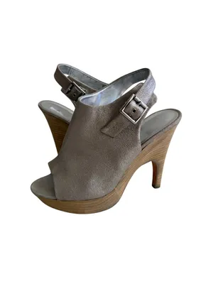 DOLCE VITA Silver Platform Slingback Heels Size 8.5 thumbnail 8