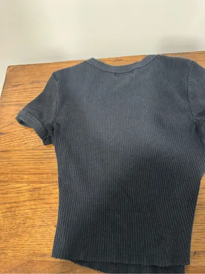 Urban Outfitters Black Ribbed Short Sleeve Tee thumbnail 3