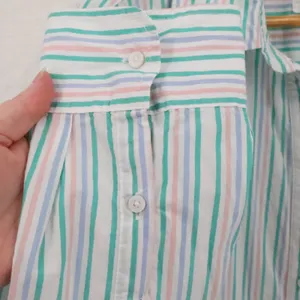 Aerie Striped Button Shirt Womens Size M Cotton Coastal‎ Pocket Beachy Pastel thumbnail 3
