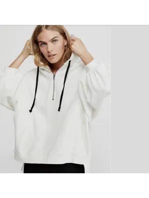 Free People High Road Pullover Sweatshirt Dolman Sleeve Ivory Size Small thumbnail 5