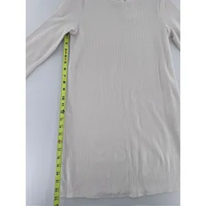 H&M Maternity Mama Long Sleeve Shirt Ribbed Basic Crewneck Minimalist Ivory thumbnail 5