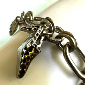 Silver tone Cookie Lee Fashionista High Heel Shoes Purses Charm Bracelet thumbnail 3